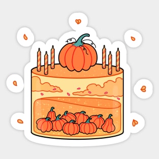 Aesthetic pumpkin patch spice birthday cake Sticker